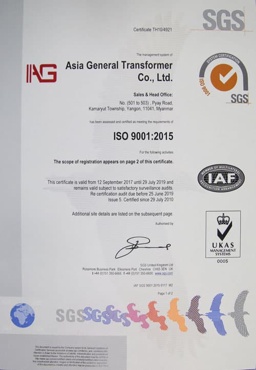 ISO management system — AGH group evidence